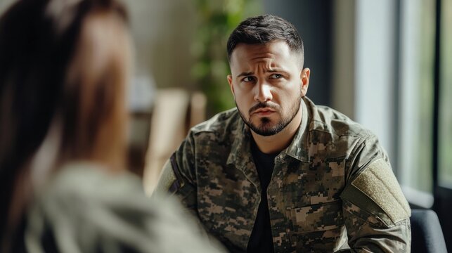 An army veteran receiving career counseling at a military education program, highlighting the support available for veterans in transitioning to new professions