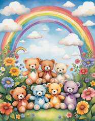 Obraz premium animals in the rainbow