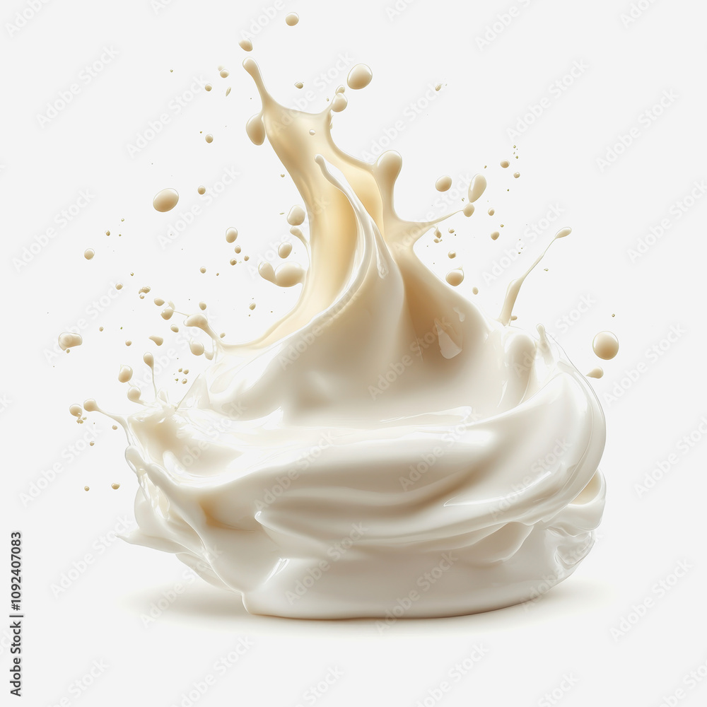 Poster creamy liquid splash isolated on light background creating a dynamic visual representation of fluidi