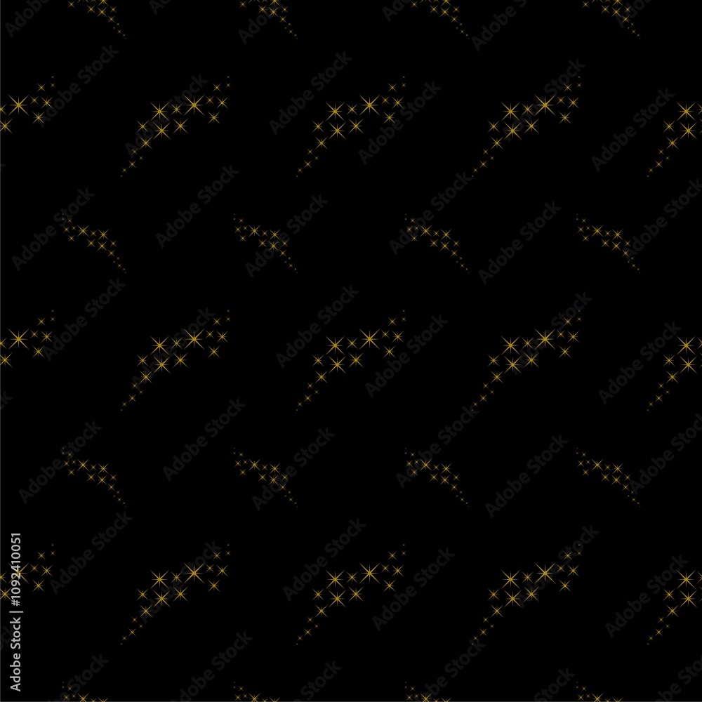 Poster stars icon template seamless pattern isolated on black background