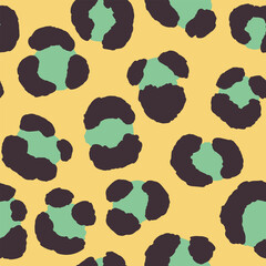 Abstract modern leopard seamless pattern. Animals trendy background. Color decorative vector stock illustration for print, card, postcard, fabric, textile. Modern ornament of stylized skin.
