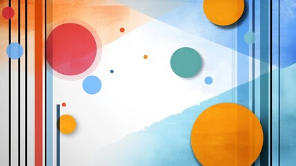 Obraz premium blue yellow pink colorful minimalist cute simple geometric shape colorful abstract background, wall grungy paint texture with layers 