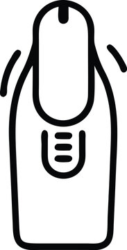 recommend clip art: Nail Care Clip Line Art Icon, Black and white line art illustration of a nail care clip tool, symbolizing grooming, manicure, and personal hygiene.
                    