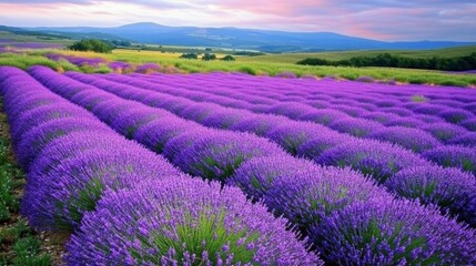 Fototapeta premium A Stunning Lavender Field in Bloom