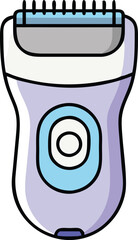 Fototapeta premium Electric Shaver Icon in Flat Design, Flat-style illustration of an electric shaver, symbolizing grooming, personal care, and modern hair removal technology for men and women. 