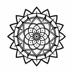 Mandala Black and White pattern image for illustration.