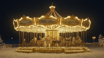 snow lights mery go round