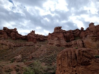 Red rock canyon. Beautiful landscape of the mountains.
