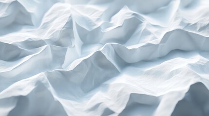 Obraz premium Abstract Crumpled White Fabric Texture - Soft and Light Pattern Background