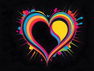 elegant heart on black background