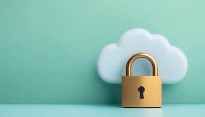 Cloud and golden padlock, symbolizing premium cloud security services