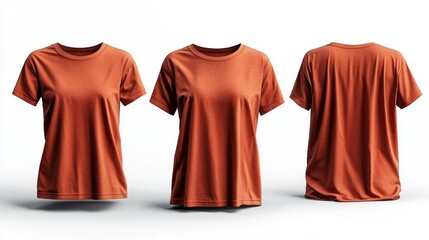Relaxed Fit Rust T-Shirt Mockup. Generative AI