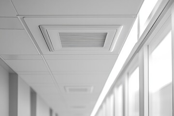 Obraz premium A white ceiling with a vent in the middle