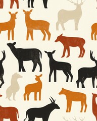 Fototapeta premium Abstract Animal Shapes in Minimalist Design