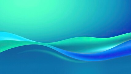 Obraz premium Gradient waves in shades of green and blue, wavy lines, green gradient waves, oceanic background