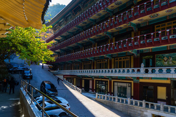 multi-storied buildings in the Buddhist temple