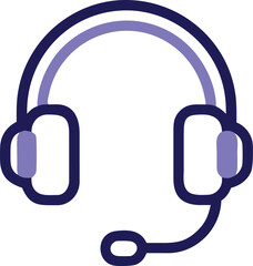 Colorful Headset with Microphone Illustration, Vibrant illustration of a modern over-ear headset with a microphone, ideal for communication, gaming, or online meetings.  
