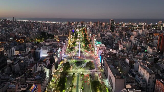 9 de Julio Avenue Buenos Aires Argentina Aerial View