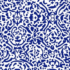 Fototapeta premium Intricate Moroccan Tile Pattern in Blue and White