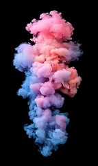 Fototapeta premium Colorful cloud of smoke on a black background, Generative AI 