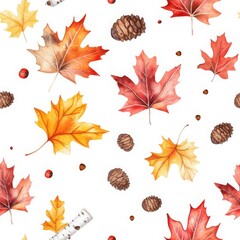 Whimsical Autumn Leaves Watercolor Collection