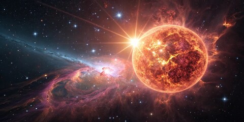 A massive star undergoes a supernova explosion, astronomical phenomenon, supernovae explosion, energetic release