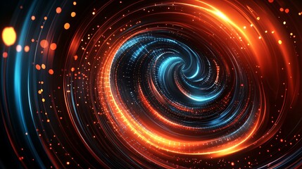 Obraz premium Swirling vortex of light particles creating a dynamic energy field