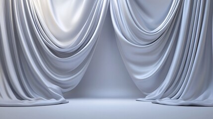 Dynamic Satin Elegance: 3D Cascading Fabric Background