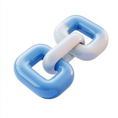 Clean and Minimalistic 3D Cartoon Style Blue and White Isolated Blender Rendering