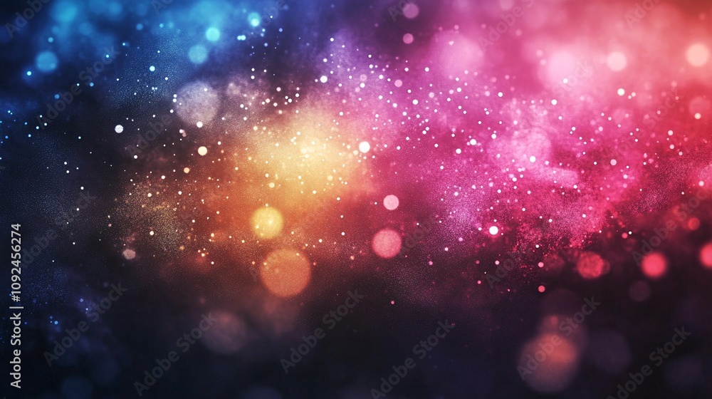 Fototapete Abstract festive background with blurred bokeh lights creating magical atmosphere