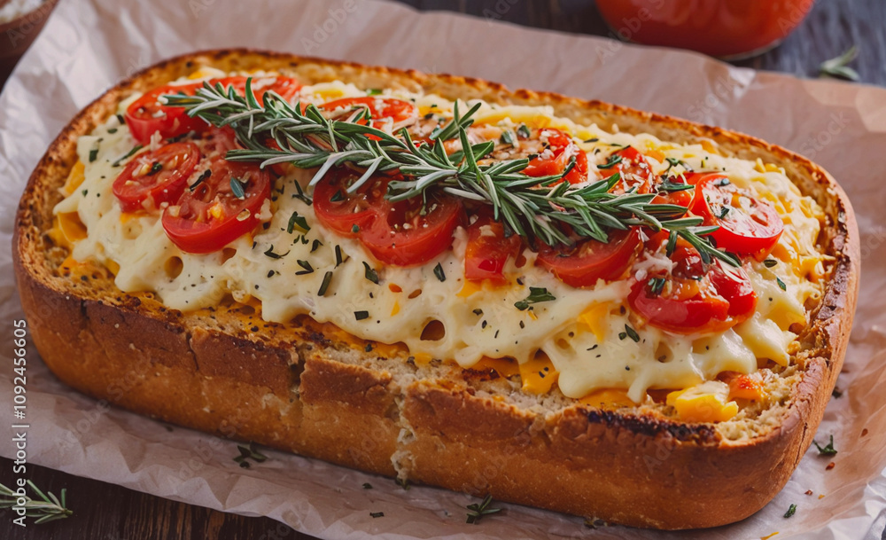 Poster pizza with cheese and tomatoes on top of a crust. the crust is browned and the cheese is melted