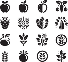 Fruits and vegetables icon set collection vector illustration 