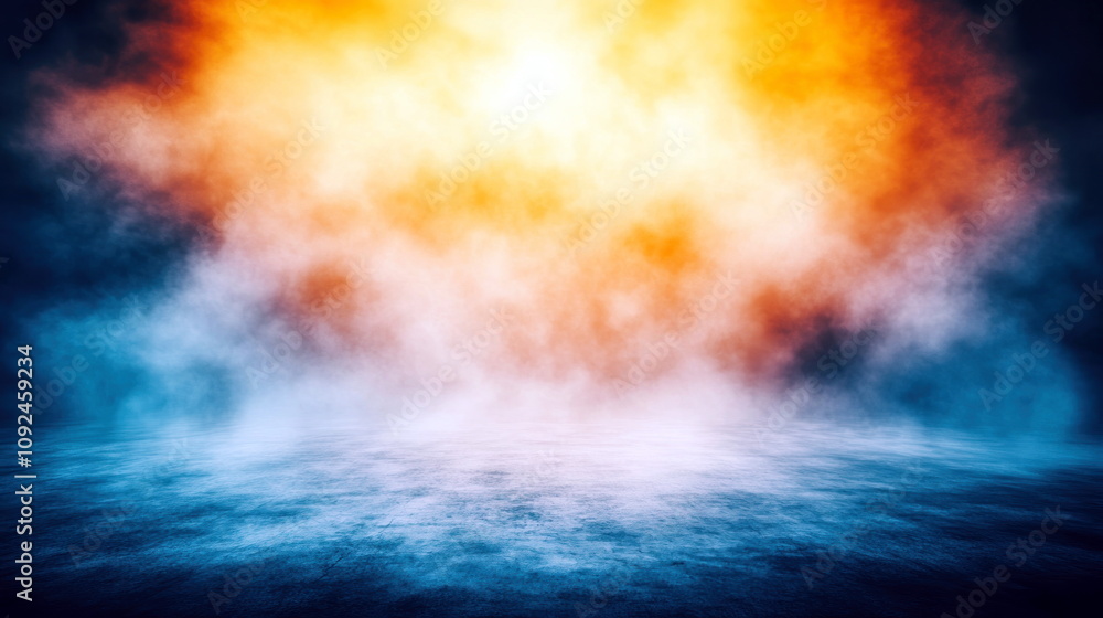 Poster Dynamic explosion event abstract background digital art dramatic setting vivid colors energy