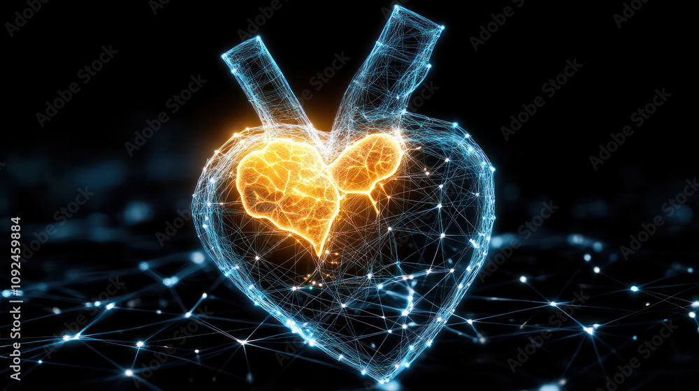 Aufkleber Digital heart visualization technology graphic design virtual environment conceptual viewpoint