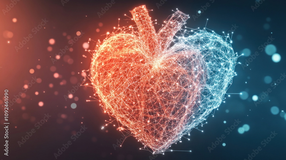 Aufkleber heart of technology digital art representation virtual space graphic design abstract viewpoint emoti