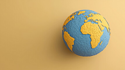 Global map representation home office digital art minimalist design top-down view geography concept