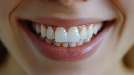 Obraz premium Bright smile showcasing healthy teeth with perfect alignment and shine. Generative AI