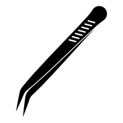 Black silhouette tweezers, medical tweezers for manicure