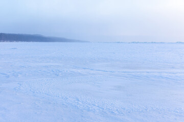 Obraz premium Winter landscape with frozen Baltic Sea coast. Natural photography
