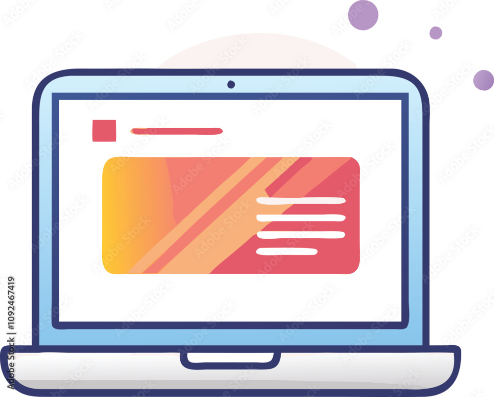 Poster open laptop with colorful dashboard interface