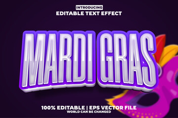 New Mardi Gras editable text effect in modern trend style