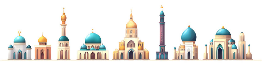 Mosque building isolated