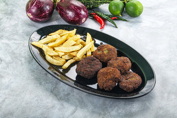 Vegan cuisine - chickpea round falafel
