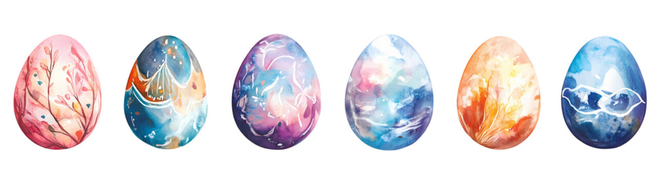 Set vector illustration of aester colorful egg isolate on white background