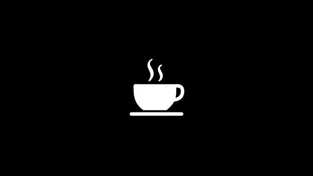 coffee cup icon animation ,Continuous one line drawing animation of a coffee cup.