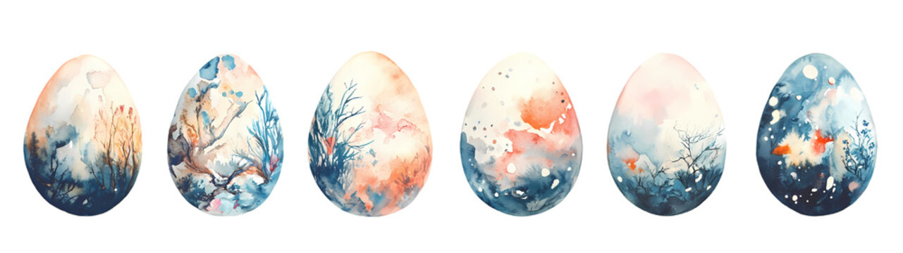 Set vector illustration of aester colorful egg isolate on white background