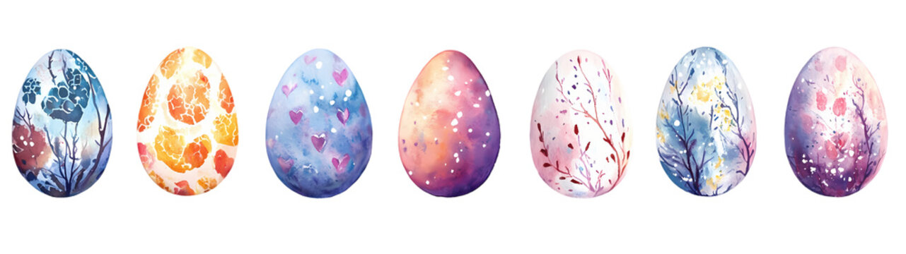 Set vector illustration of aester colorful egg isolate on white background