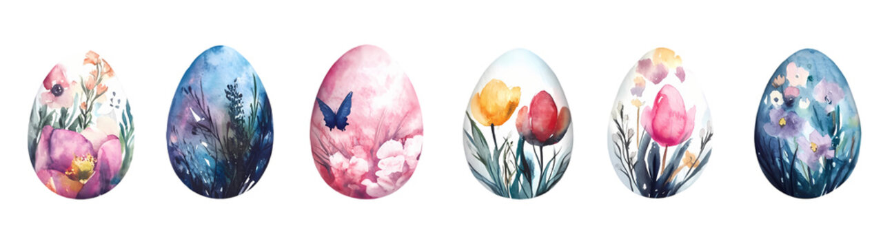 Set vector illustration of aester colorful egg isolate on white background