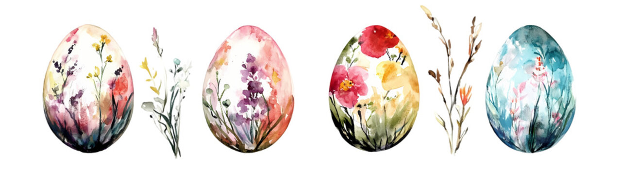 Set vector illustration of aester colorful egg isolate on white background