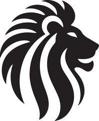 lion head silhouette isolate on white background